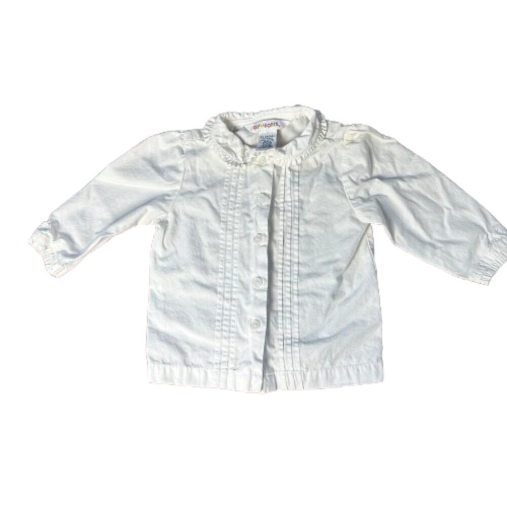 Vintage GYMBOREE Pintuck & Embroidery Cotton Long Sleeve Shirt Size 12-18 Months